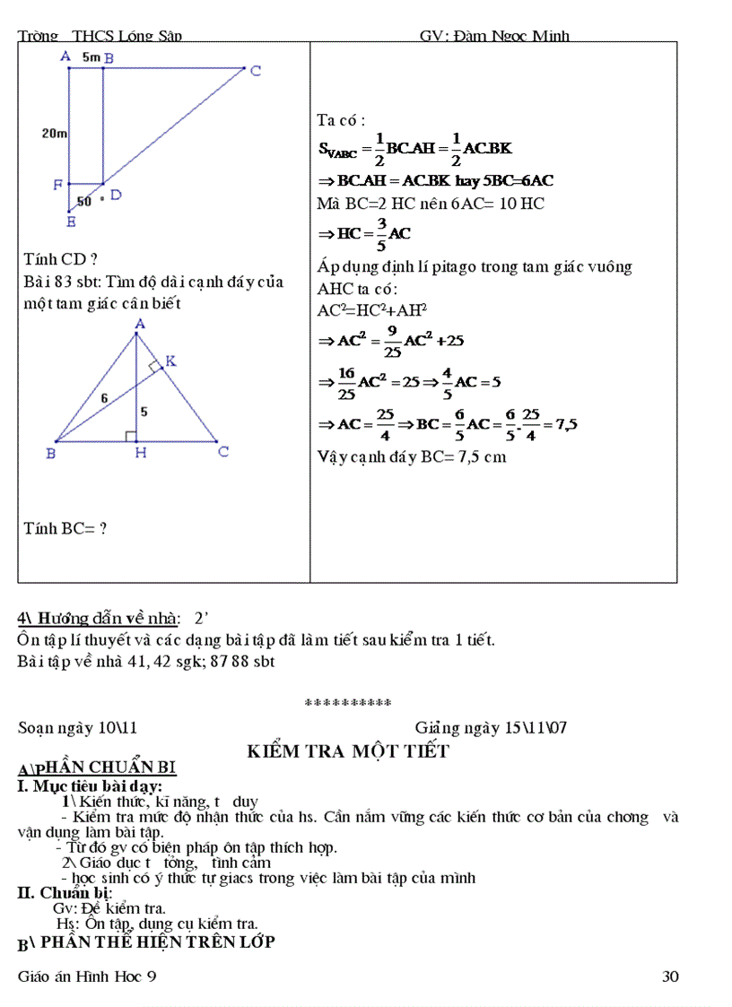 image for page Giáo án Hình học 9 học kì I