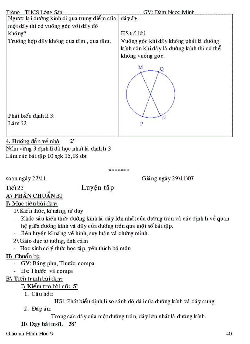 image for page Giáo án Hình học 9 học kì I
