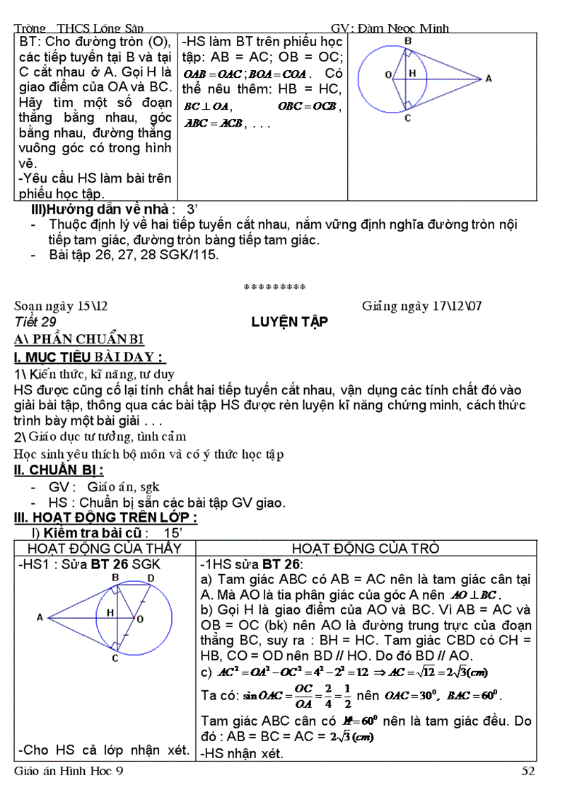 image for page Giáo án Hình học 9 học kì I