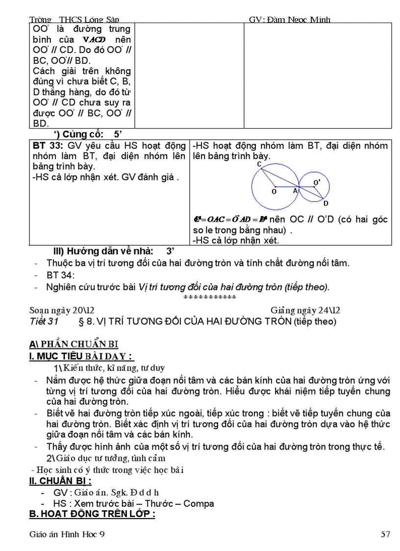 image for page Giáo án Hình học 9 học kì I