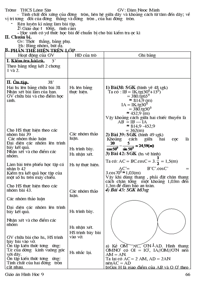 image for page Giáo án Hình học 9 học kì I