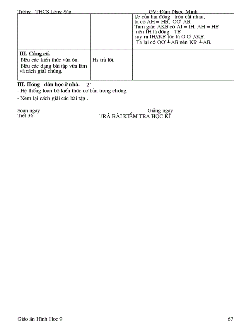 image for page Giáo án Hình học 9 học kì I