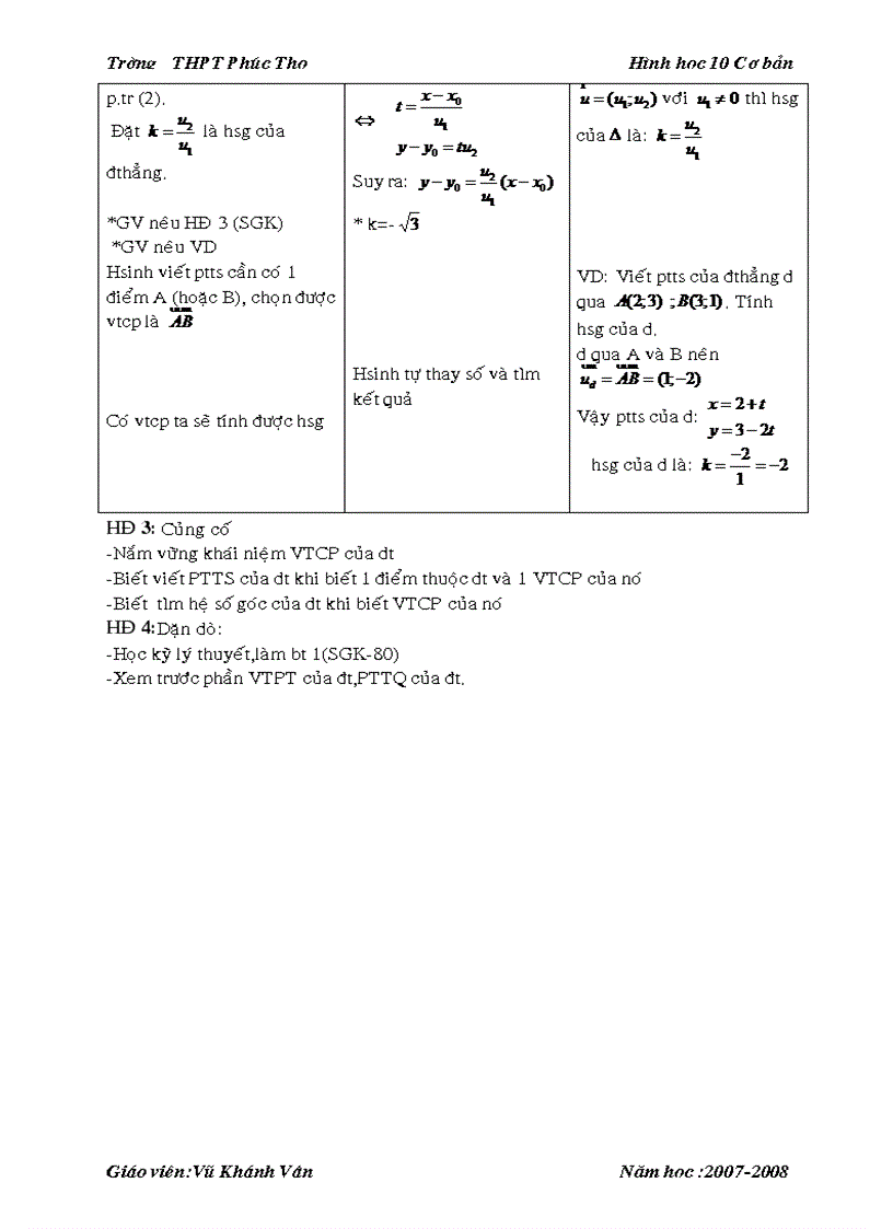 image for page Chương III Bài 1 Phương trình đường thẳng