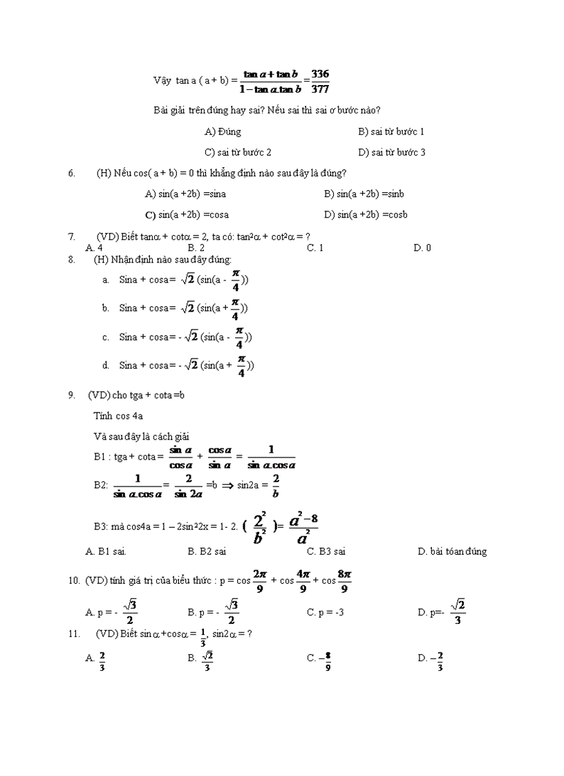 image for page Trắc nghiệm Hình học 10 chương II Tích vô hướng của hai vectơ và ứng dụng