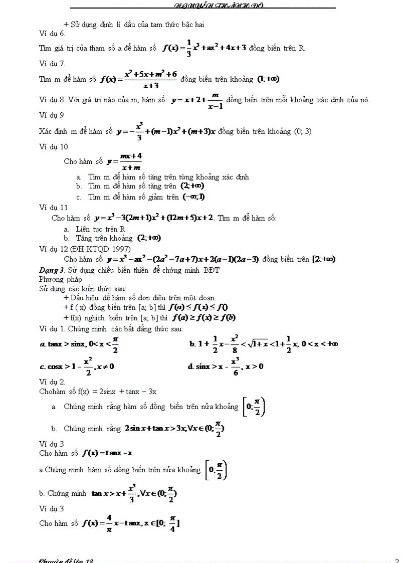 image for page Chuyên đề các bài toán ứng dụng đạo hàm