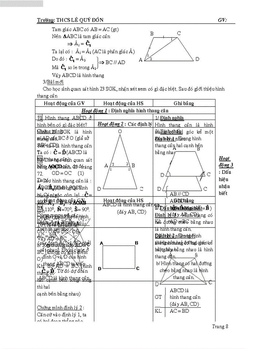 image for page Giáo án Hình học 8 học kỳ I