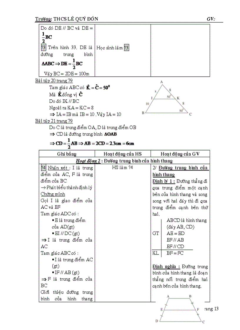 image for page Giáo án Hình học 8 học kỳ I