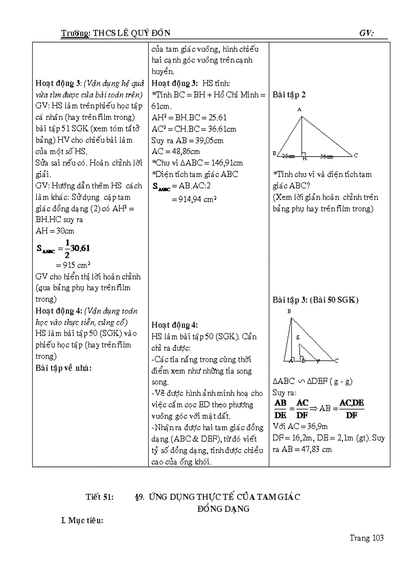 image for page Giáo án Hình học 8 học kỳ I