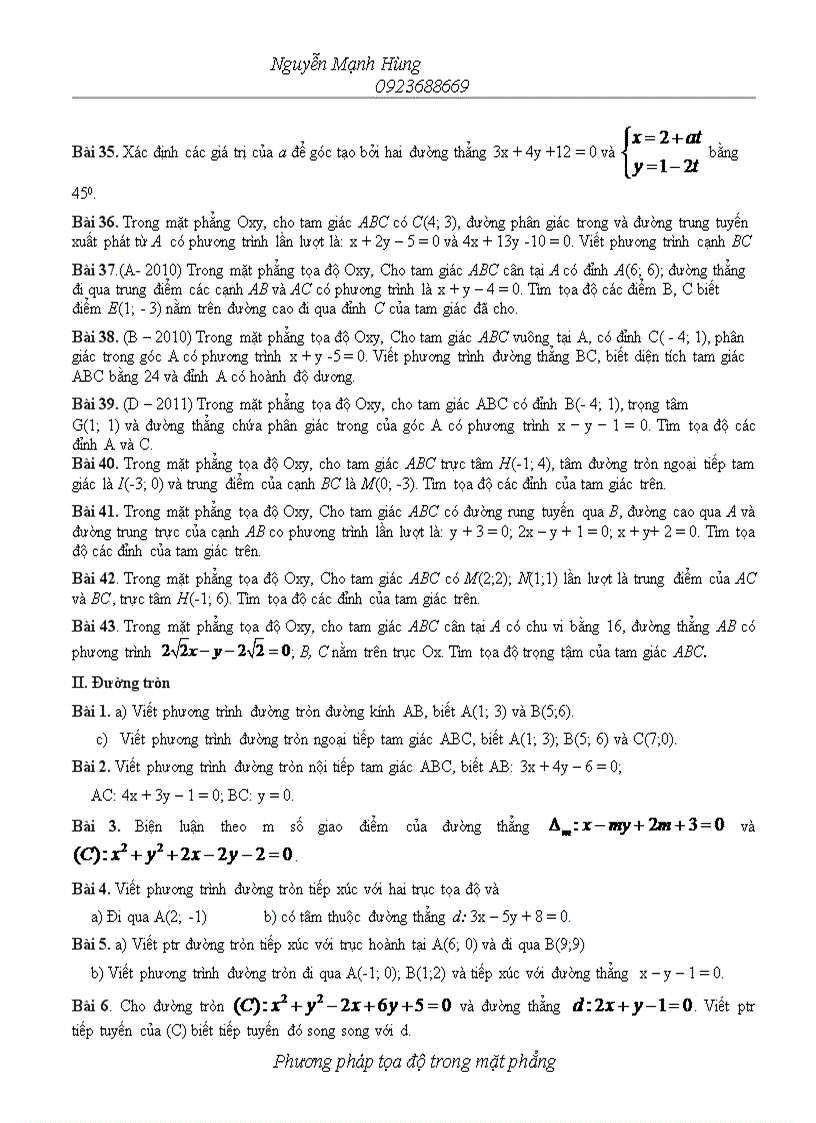 image for page Tài liệu ôn thi đại học môn toán lớp 12