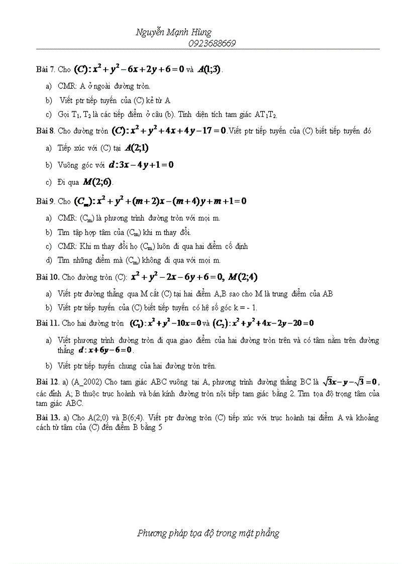 image for page Tài liệu ôn thi đại học môn toán lớp 12