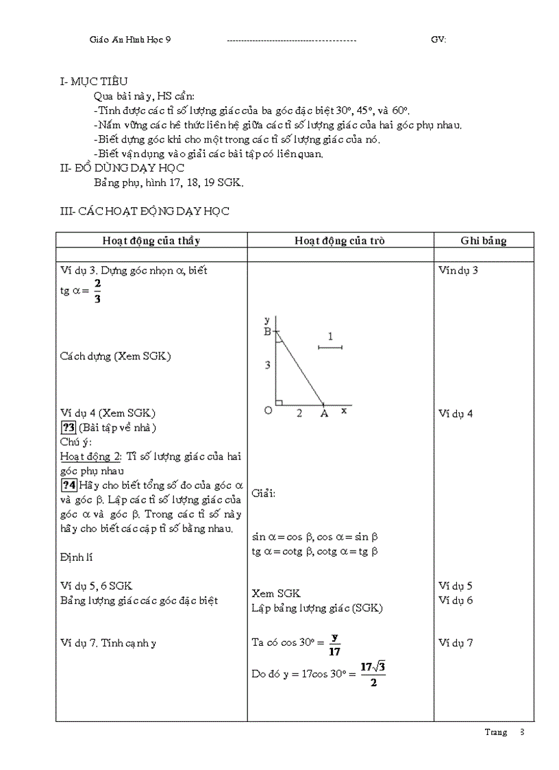 image for page Giáo án Hình học 9 học kỳ I