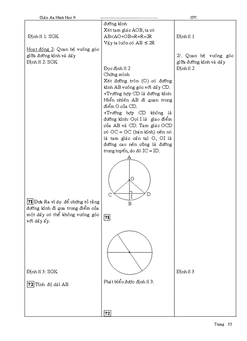 image for page Giáo án Hình học 9 học kỳ I