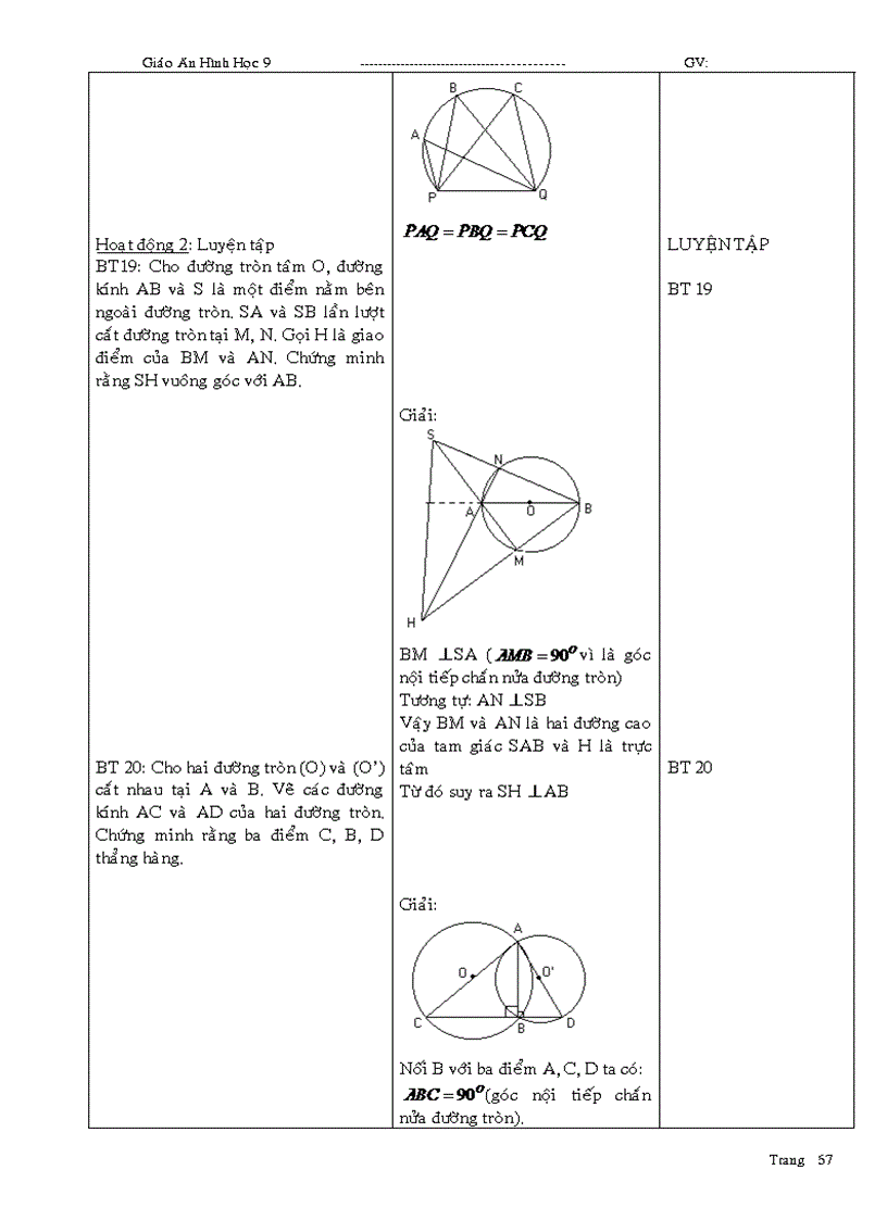 image for page Giáo án Hình học 9 học kỳ I