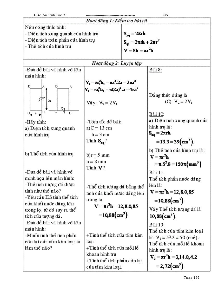 image for page Giáo án Hình học 9 học kỳ I