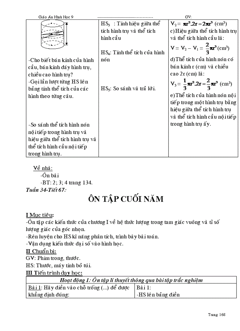 image for page Giáo án Hình học 9 học kỳ I