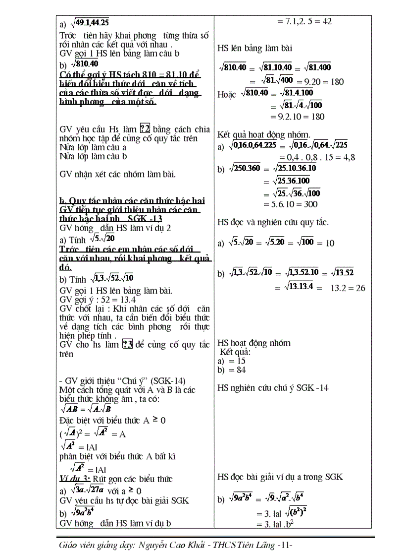 image for page Giáo án Đại số 9 học kì I