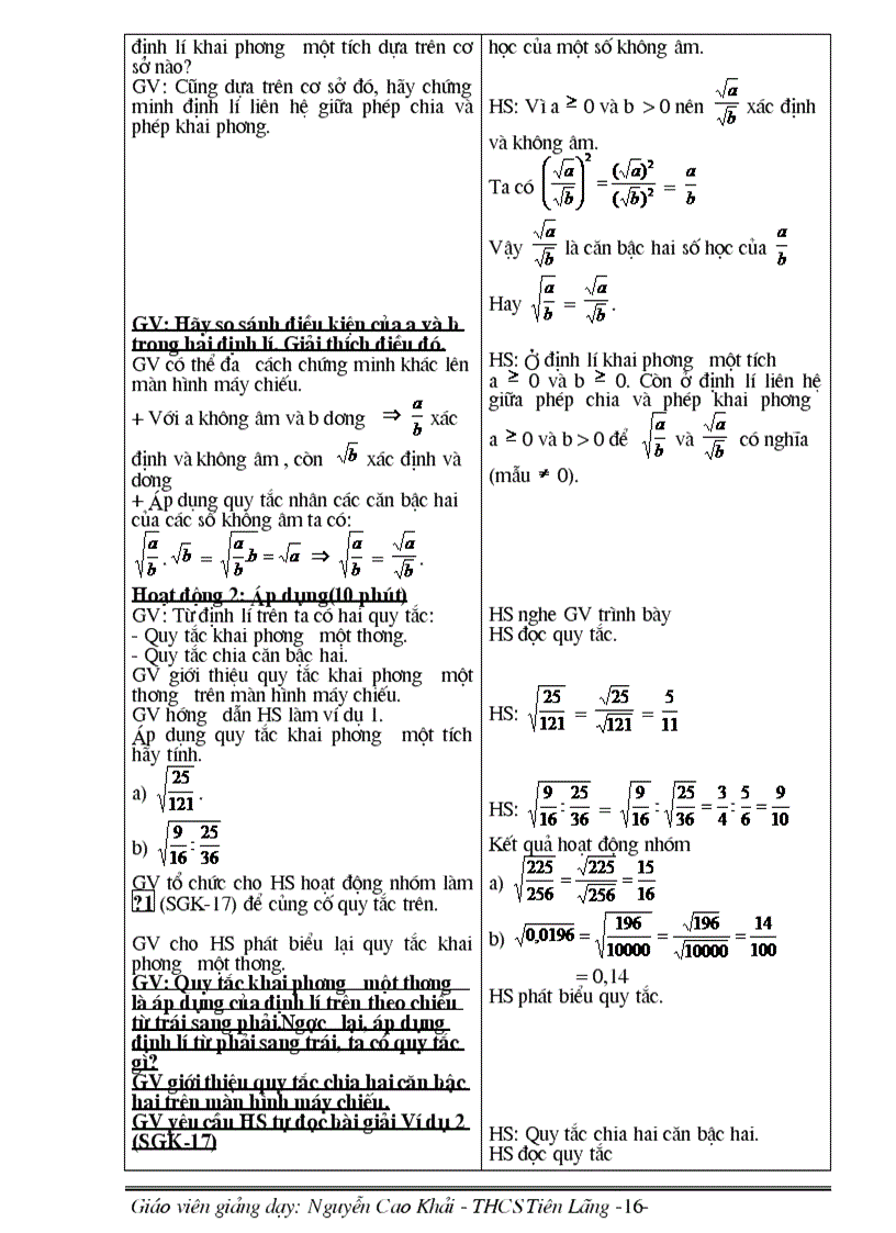 image for page Giáo án Đại số 9 học kì I