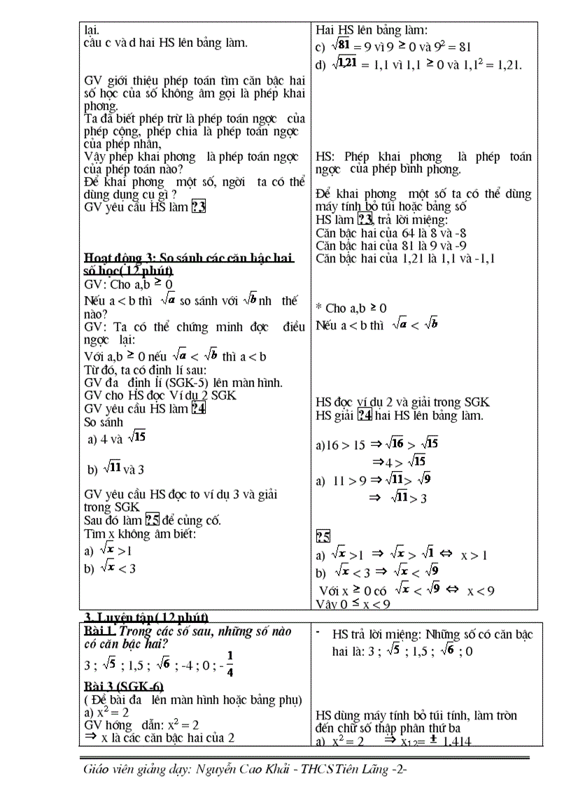 image for page Giáo án Đại số 9 học kì I