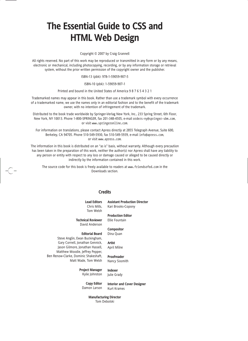 image for page The Essential Guide to CSS and HTML Web Design