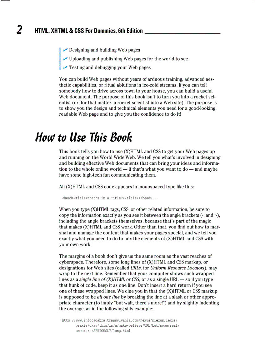 image for page HTML XHTML CSS for Dummies 6th Edition