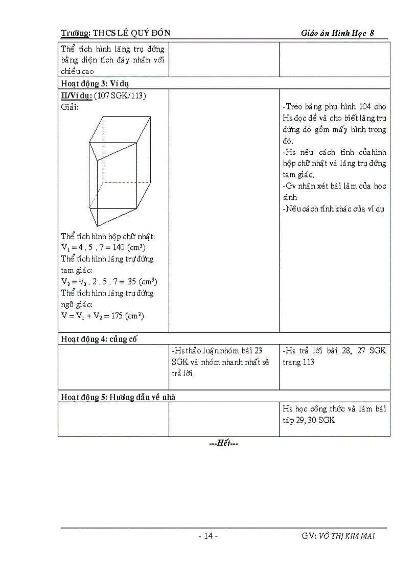 image for page Giáo án Hình học 8 học kỳ II