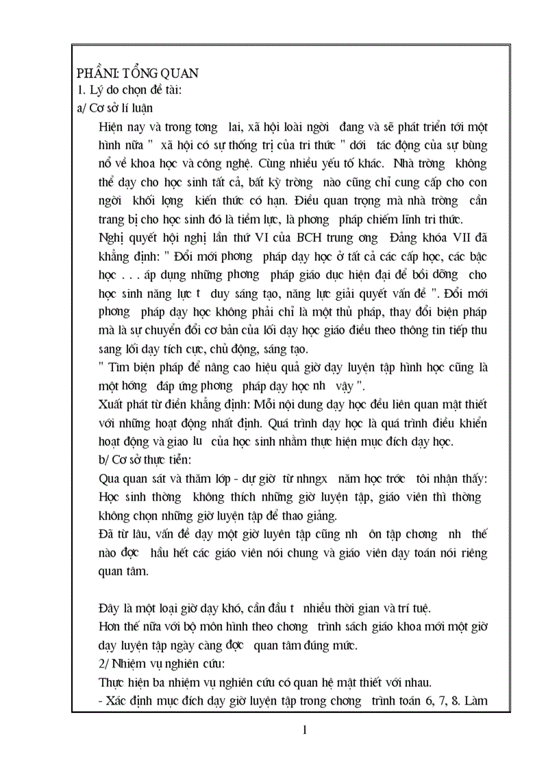 image for page Đề tài Dạy giờ ôn tập Hình học 6