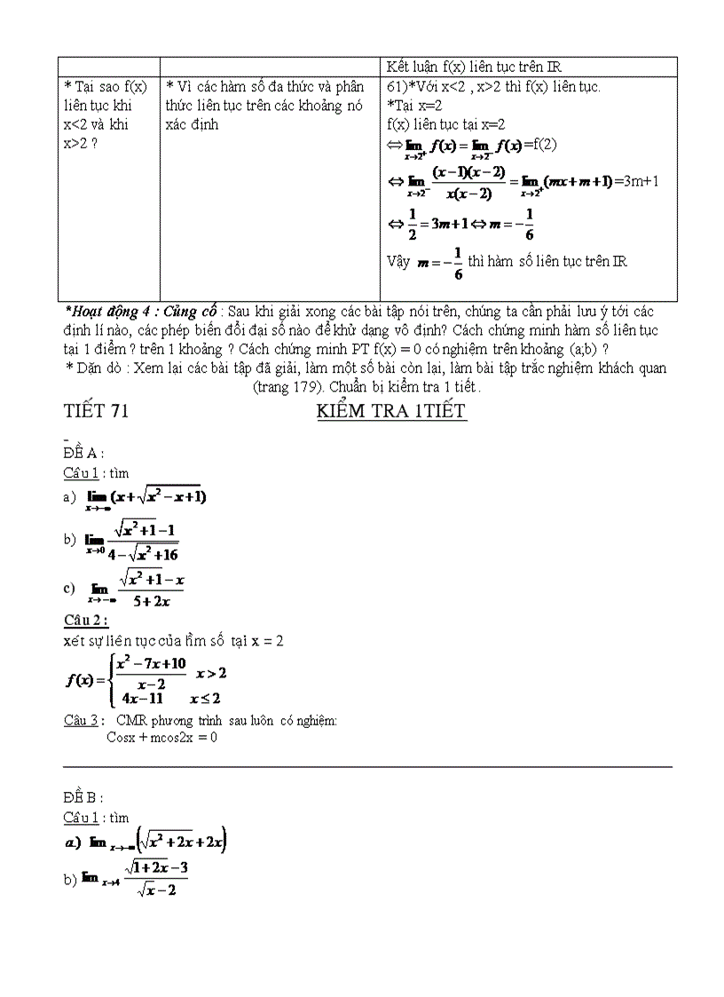 image for page Giáo án Đại số 11 học kỳ II