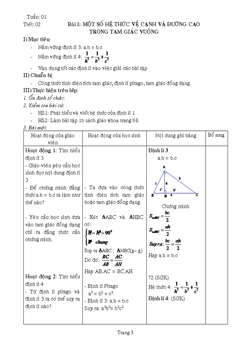 image for page Giáo án Hình học 9 tuần 1