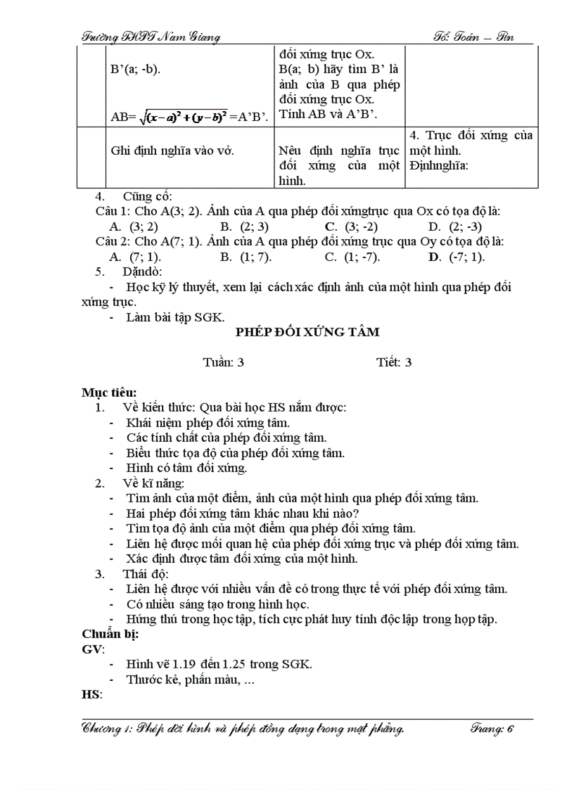 image for page Giáo án Hình học 11 3