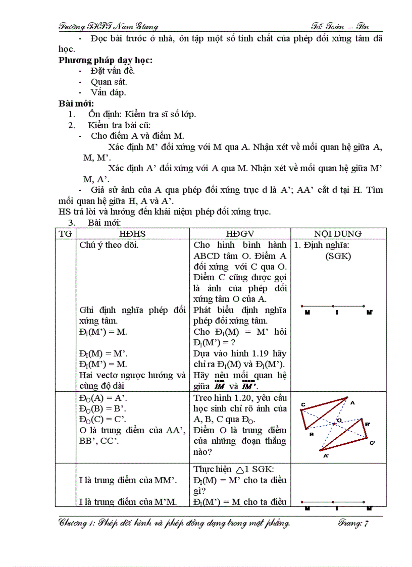 image for page Giáo án Hình học 11 3