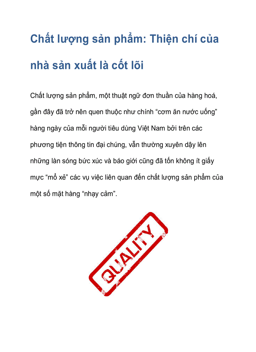 image for page Chất lượng sản phẩm