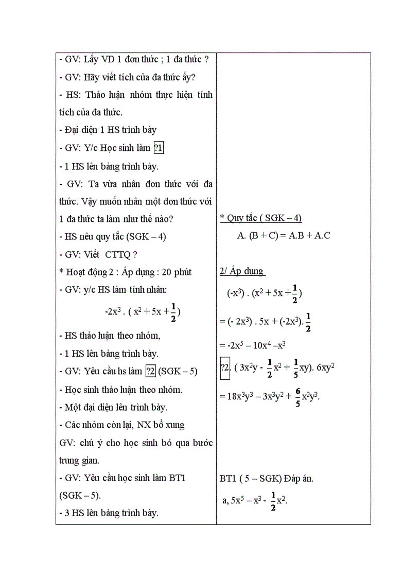 image for page Giáo án Đại số 8 chương I