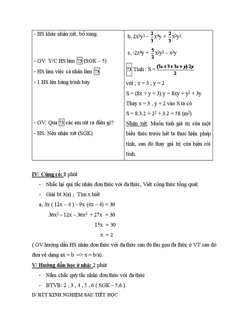 image for page Giáo án Đại số 8 chương I