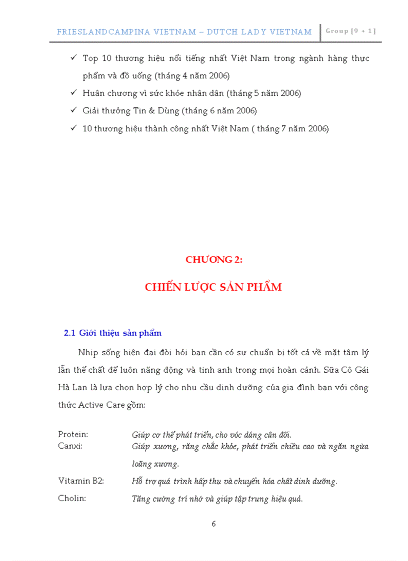 image for page Các chiến lược marketing 4P cho các sản phẩm của công ty Friesland Campina Việt Nam Cô gái Hà Lan