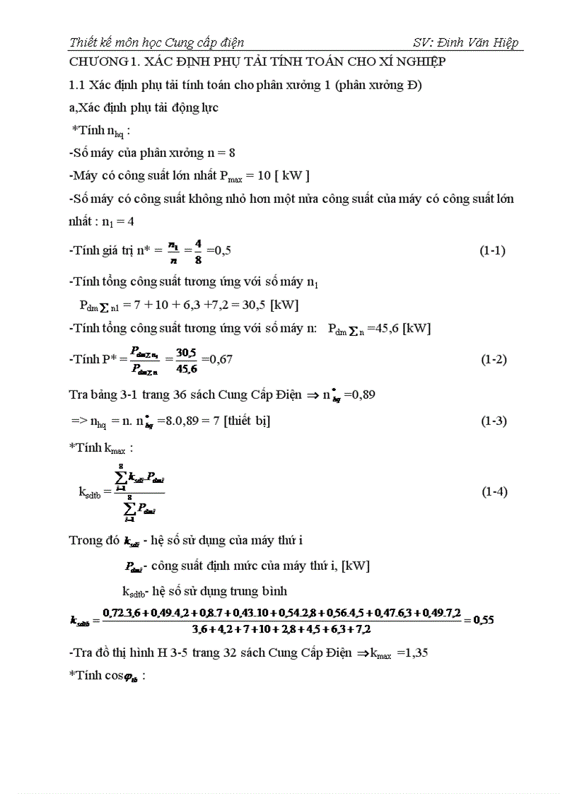 image for page Thiết kế cung cấp điện cho một xí nghiệp gồm 11 phân xưởng