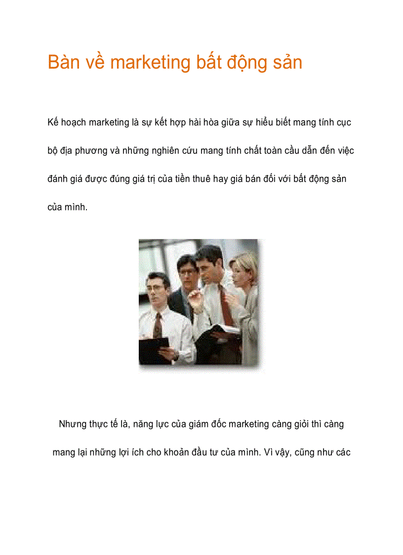 image for page Bàn về marketing bất động sản