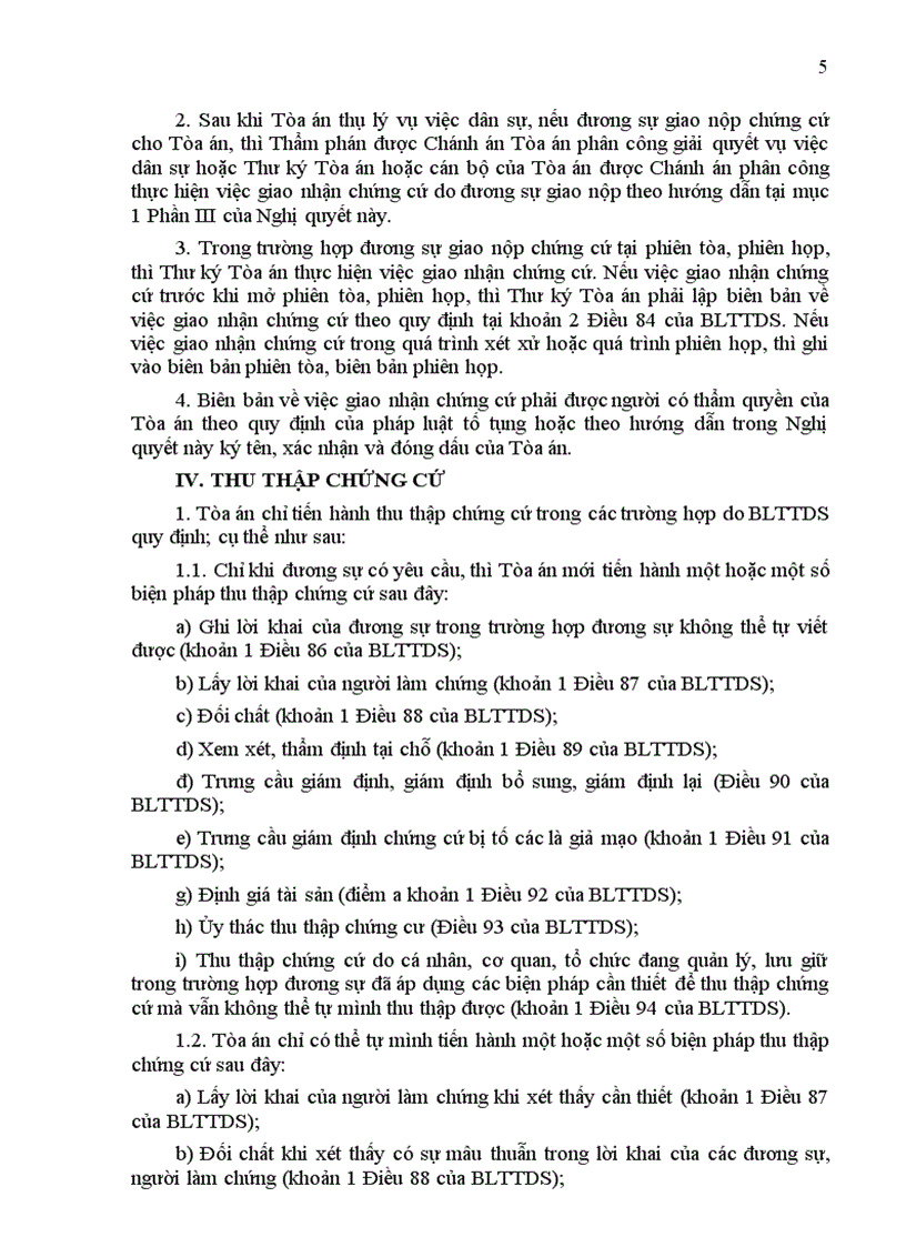 image for page Nghị quyết số 04 2005 HDTP Hướng dẫn thi hành một số quy định của Bộ luật Tố tụng dân sự về Chứng minh và chứng cứ