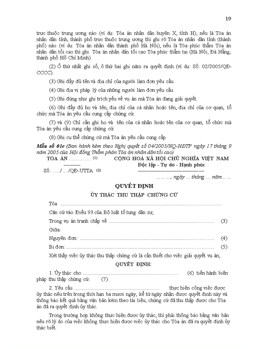 image for page Nghị quyết số 04 2005 HDTP Hướng dẫn thi hành một số quy định của Bộ luật Tố tụng dân sự về Chứng minh và chứng cứ