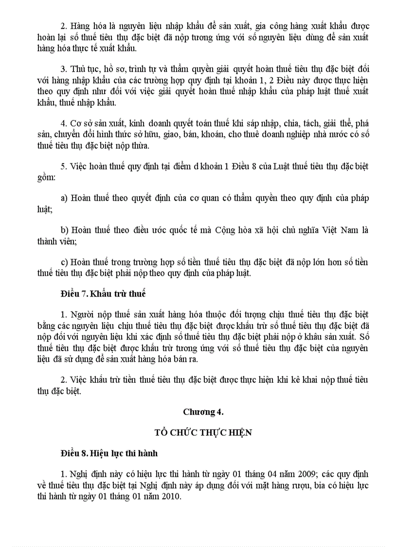 image for page Nghị định 26 2009 nđ cp quy định chi tiết thi hành một số điều của luật thuế tiêu thụ đặc biệt