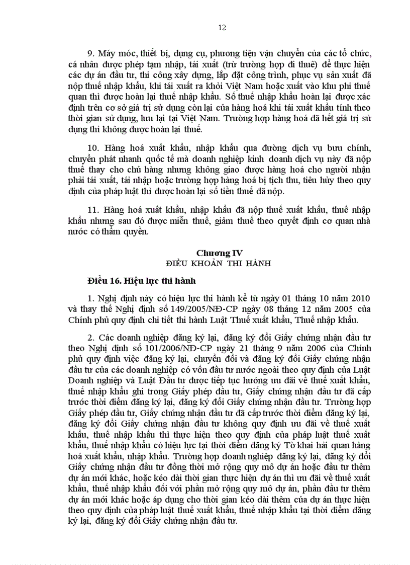 image for page NGHỊ ĐỊNH 87 2010 NĐ CP Quy định chi tiết thi hành một số điều của Luật Thuế xuất khẩu Thuế nhập khẩu
