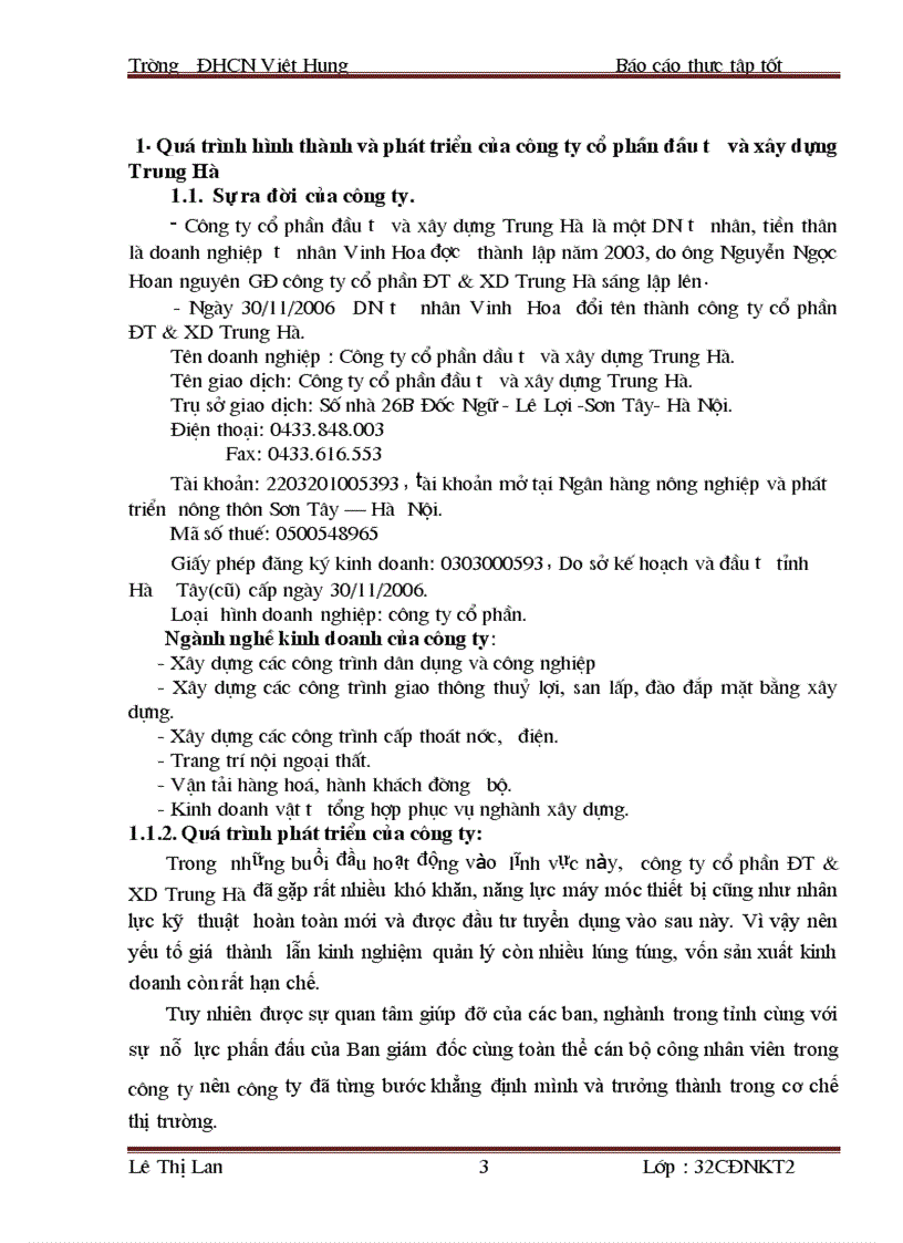 image for page Kế toán vốn bằng tiền tại công ty cổ phần đầu tư và xây dựng Trung Hà