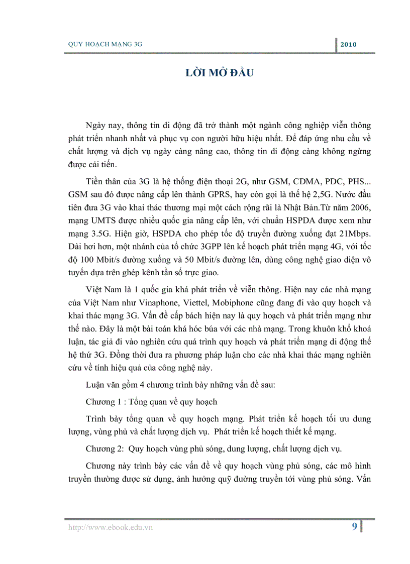 image for page Nghiên cứu quá trình quy hoạch và phát triển mạng di động thế hệ thứ 3G
