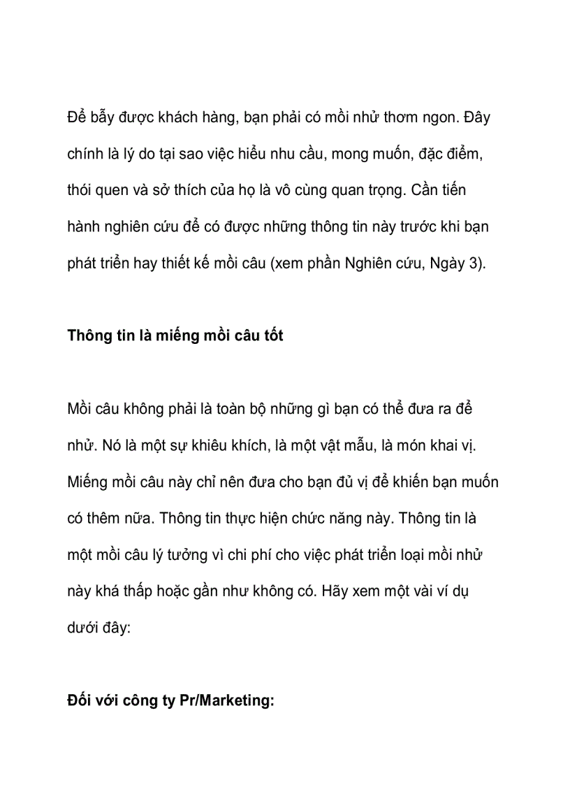 image for page Mồi câu trong marketing phần1