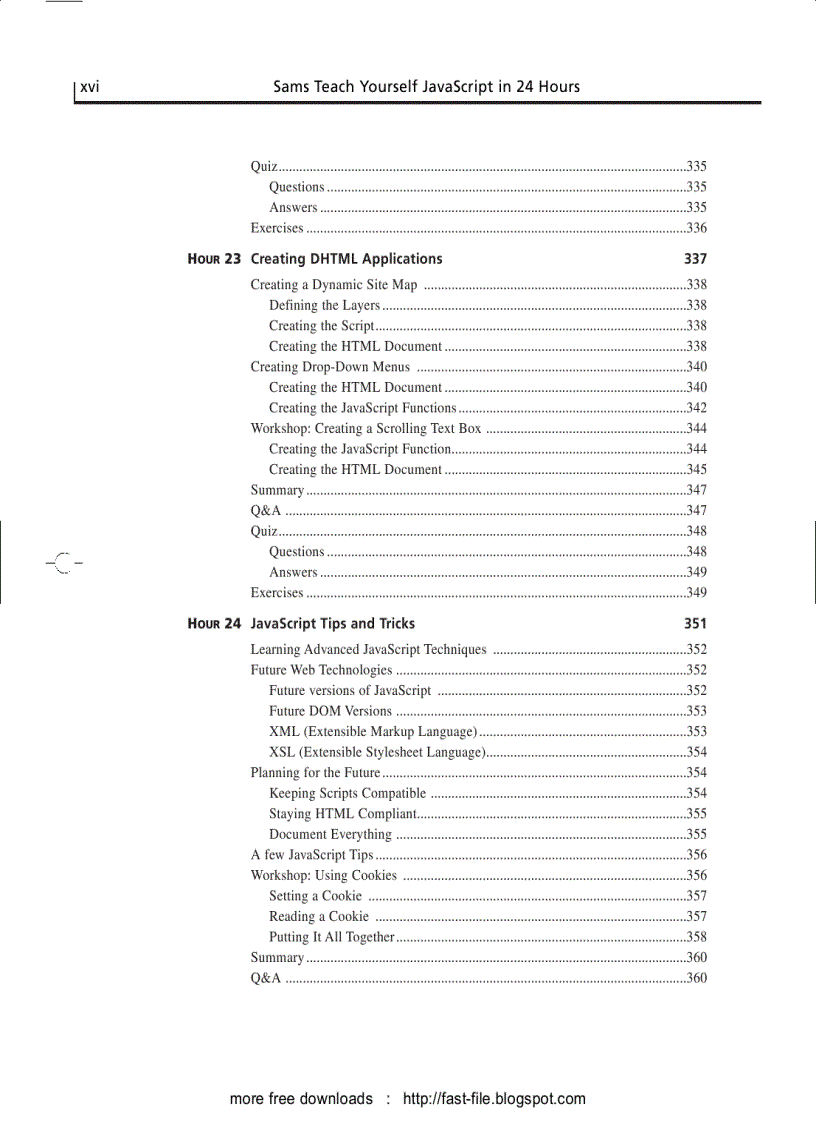 image for page Sams Teach Yourself JavaScript in 24 Hours