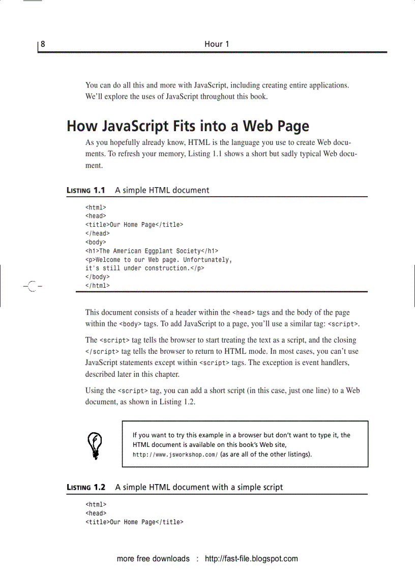 image for page Sams Teach Yourself JavaScript in 24 Hours