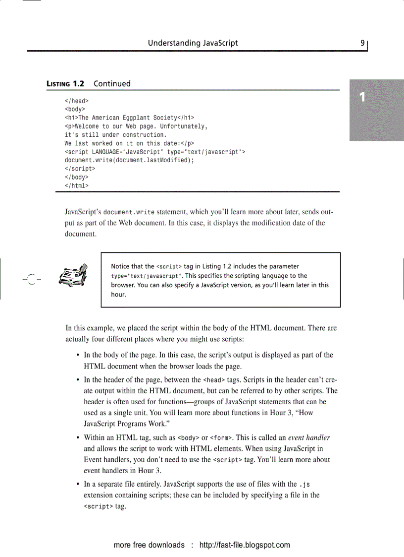 image for page Sams Teach Yourself JavaScript in 24 Hours