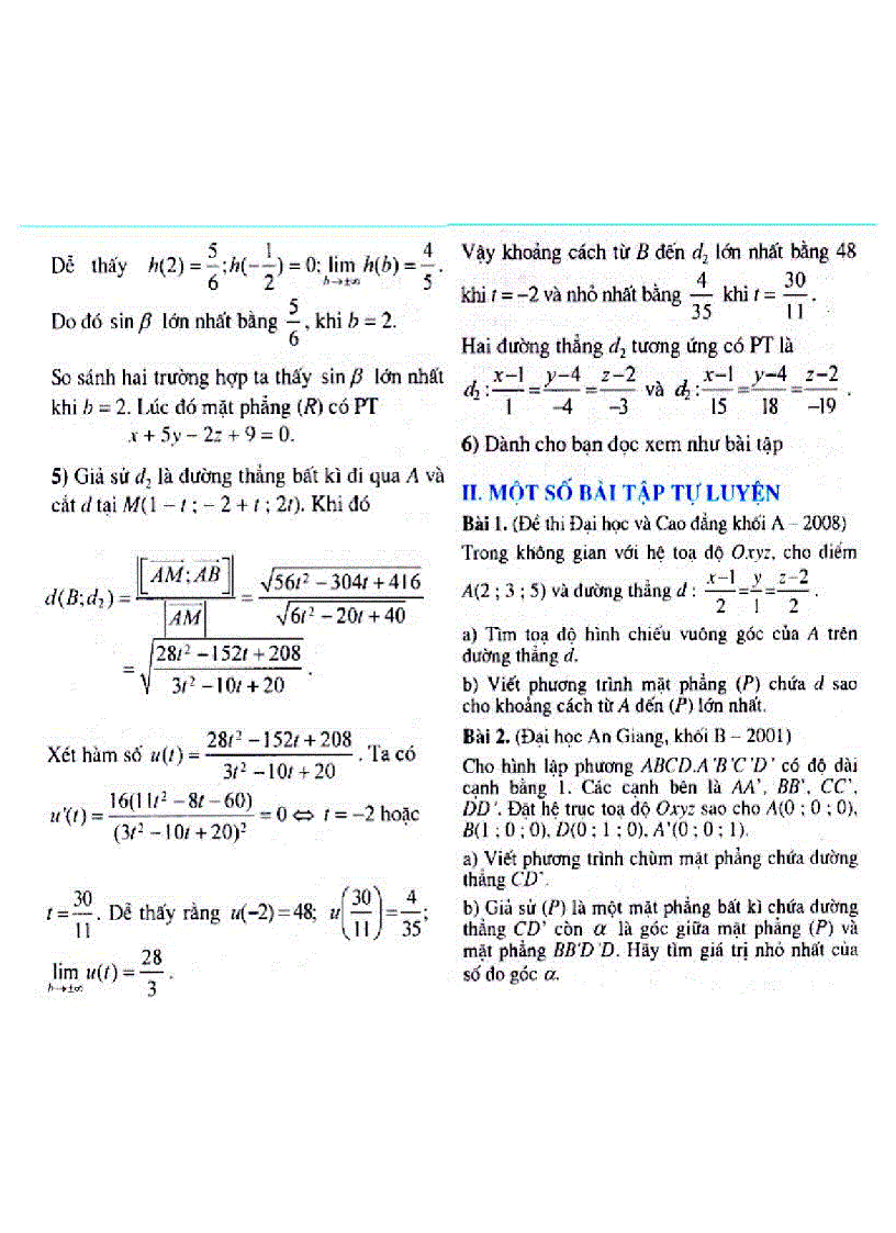 image for page Bài toán về thiết lập phương trình đường thẳng