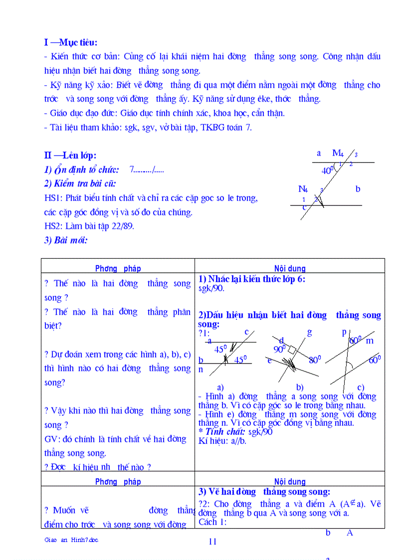 image for page Giáo án Hình học 7 1