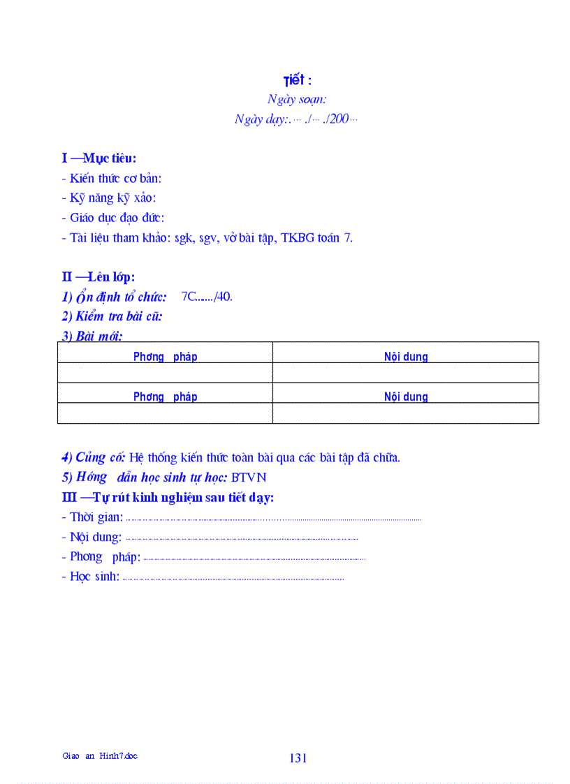 image for page Giáo án Hình học 7 1