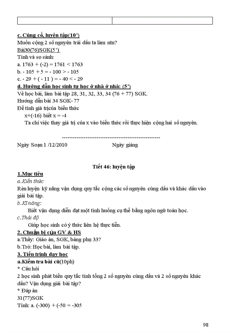 image for page Giáo án số học lớp 6